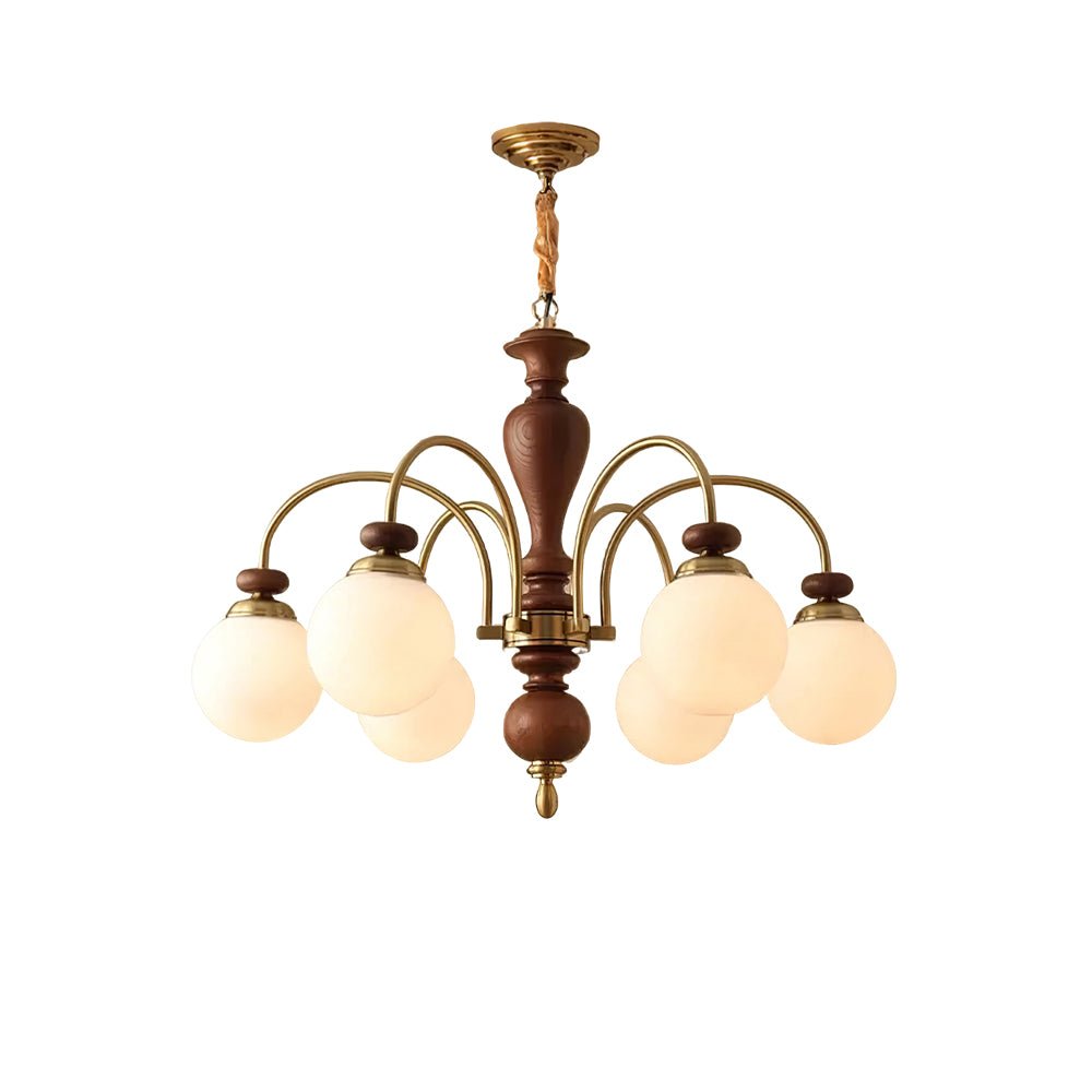 Elverian Chandelier Classic Wooden Brass