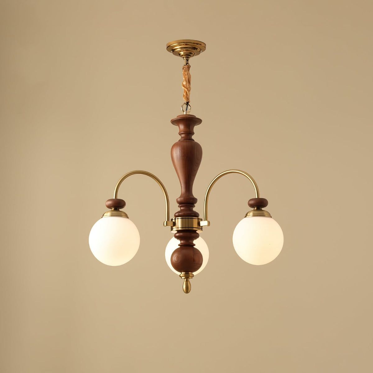 Elverian Chandelier Classic Wooden Brass