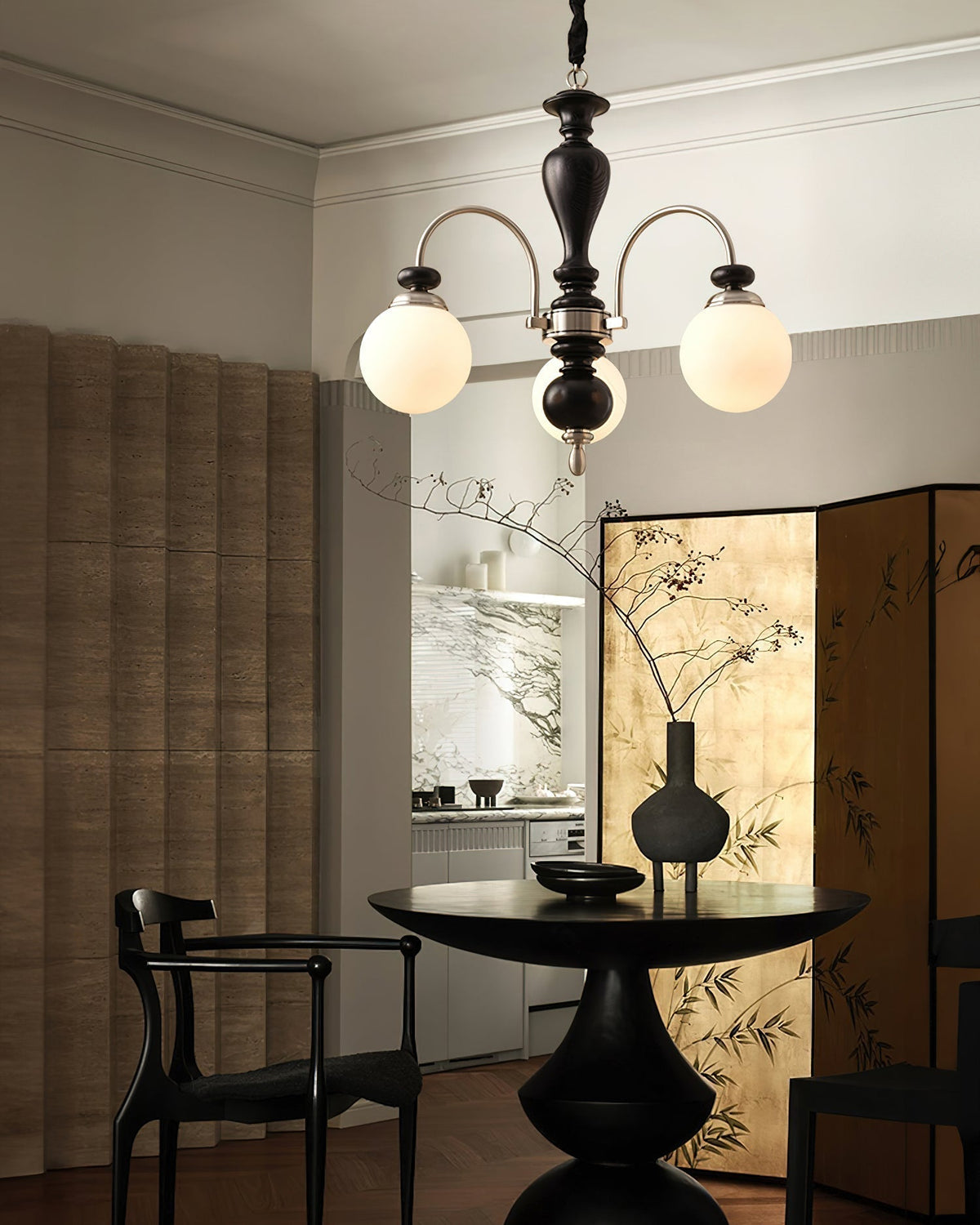 Elverian Chandelier Classic Wooden Brass
