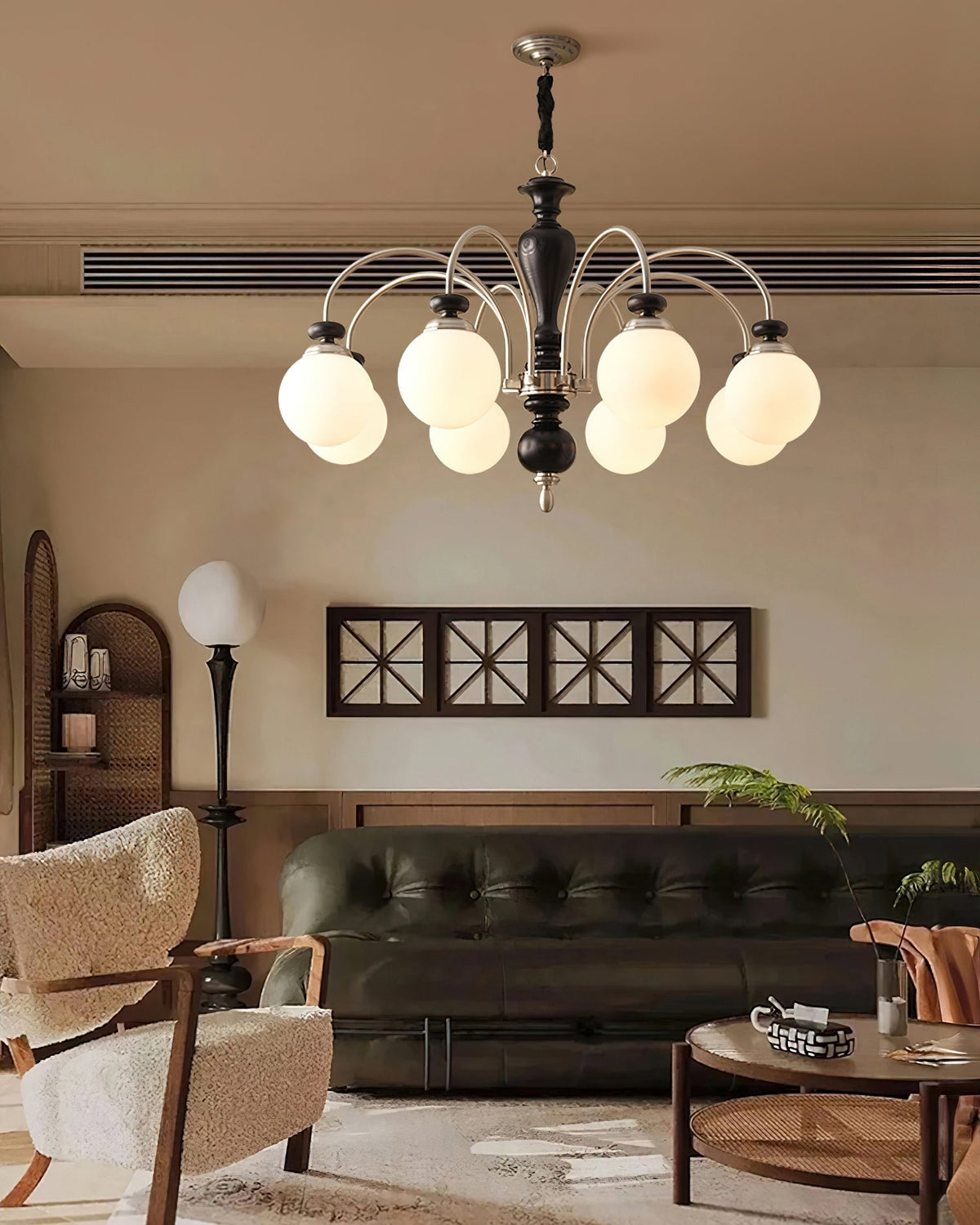 Elverian Chandelier Classic Wooden Brass