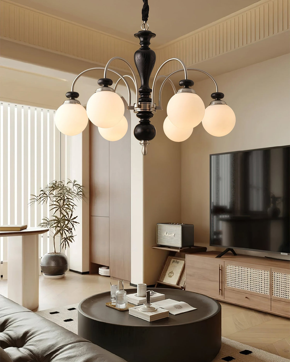 Elverian Chandelier Classic Wooden Brass