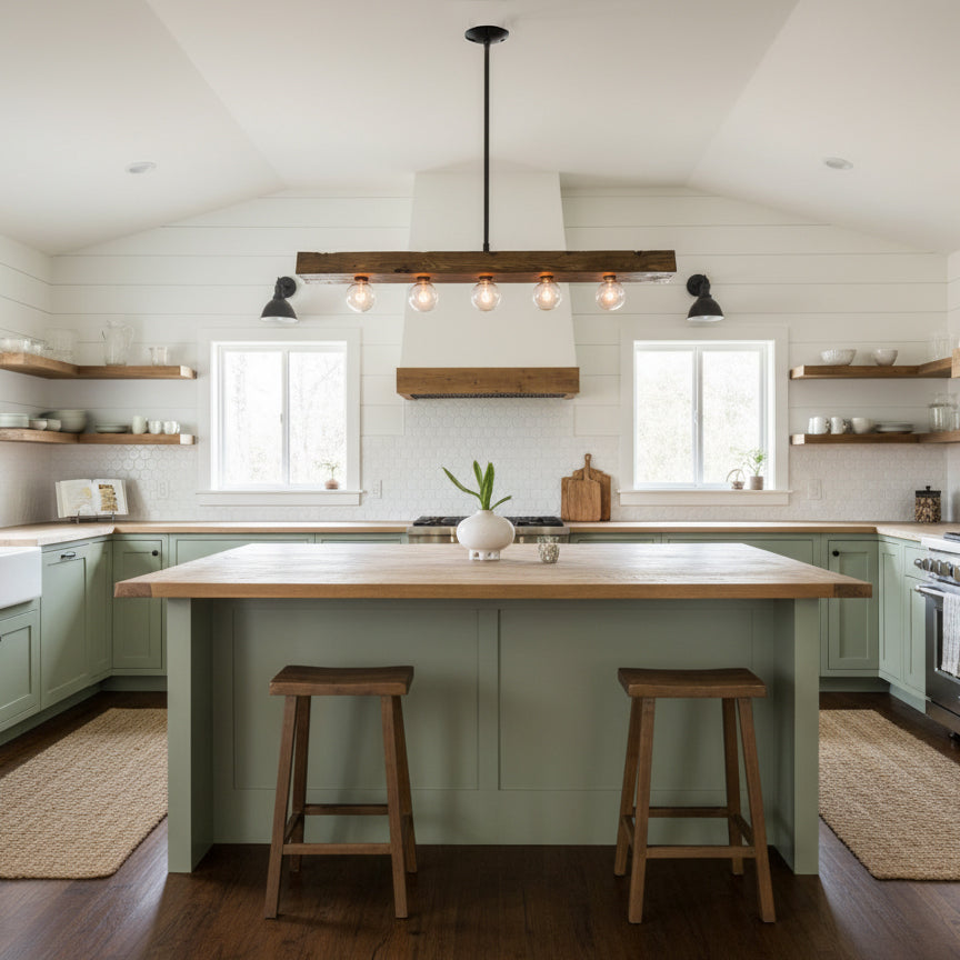 Siraen Wood-beam Island Chandelier