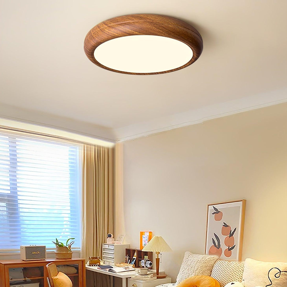 Gigenek Wood Grain Round Ceiling Light