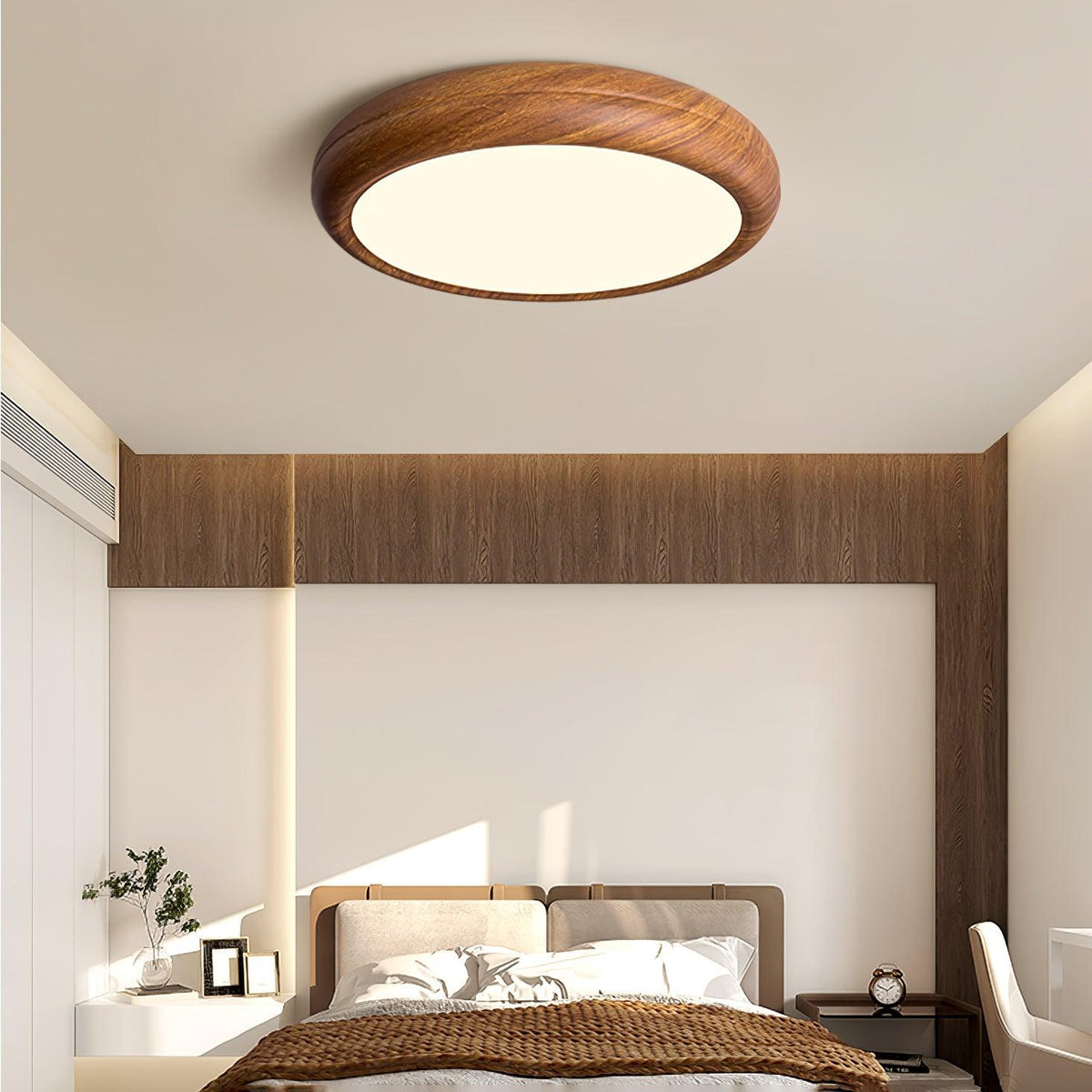 Gigenek Wood Grain Round Ceiling Light