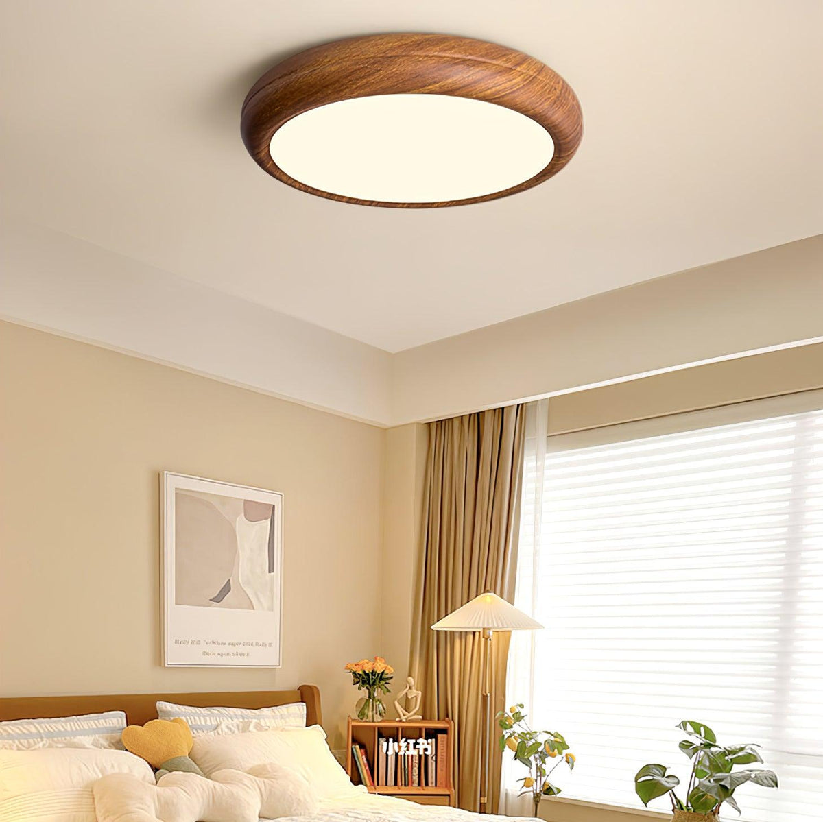 Gigenek Wood Grain Round Ceiling Light