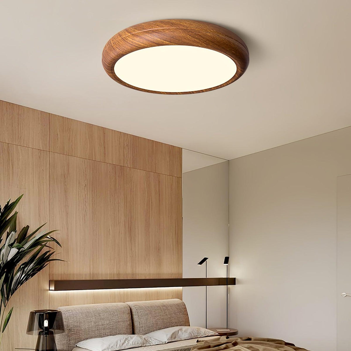 Gigenek Wood Grain Round Ceiling Light
