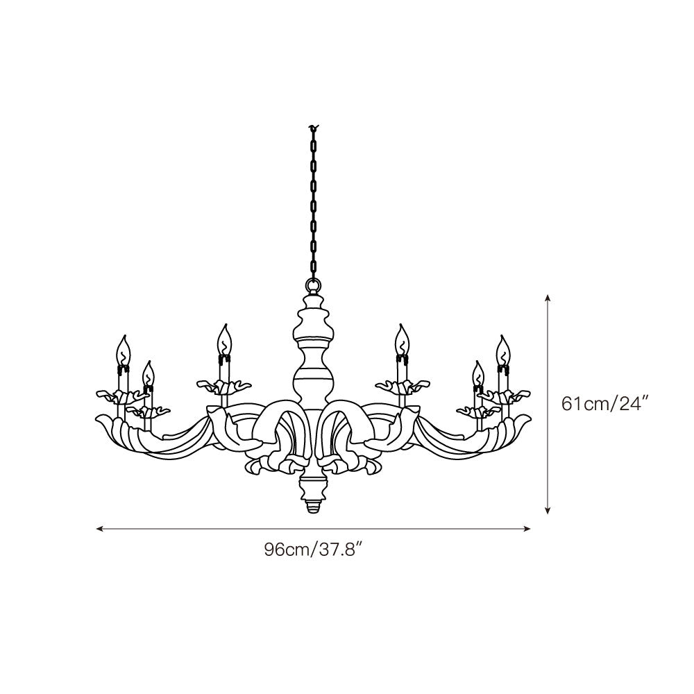 Aldeora Luxury Roman Column Wooden Chandelier