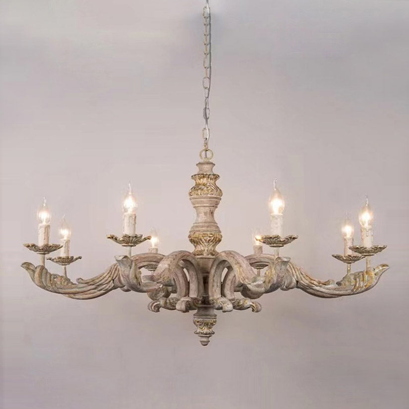Aldeora Luxury Roman Column Wooden Chandelier