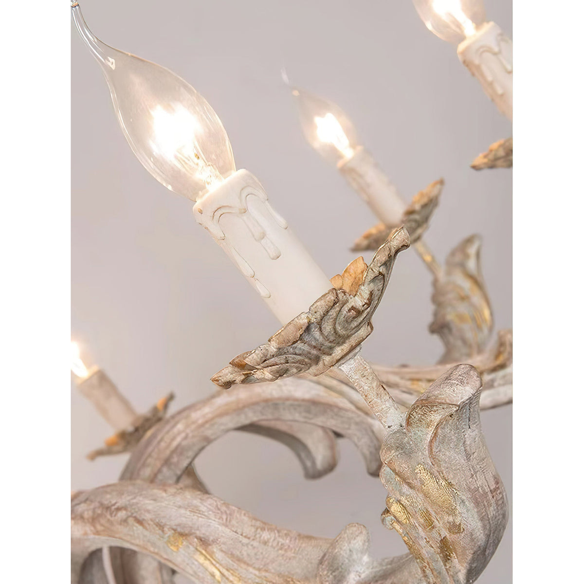 Aldeora Luxury Roman Column Wooden Chandelier