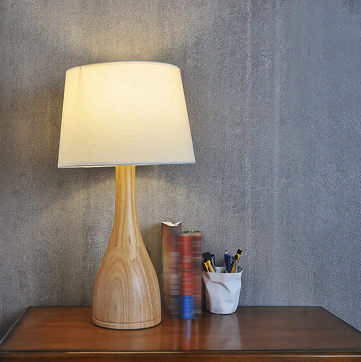 Aldalina Drift Wooden Vase Table Lamp