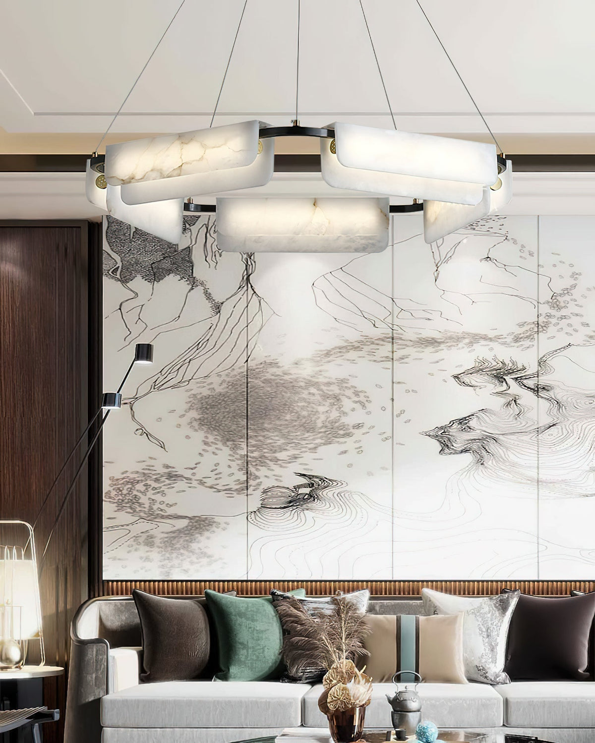 Eiruine Postmodern Luxury Alabaster Chandelier