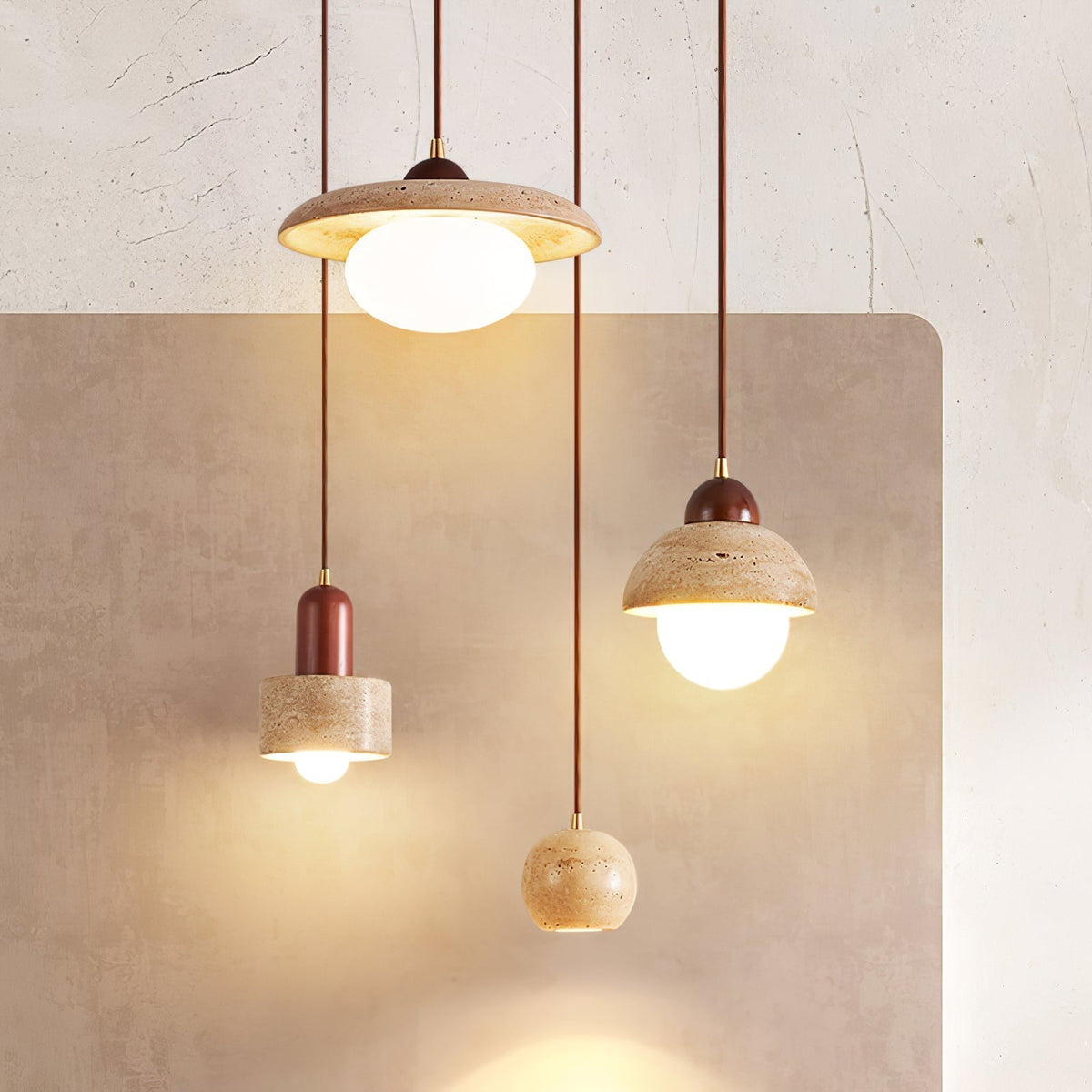 Seroaya Travertine Pendant Light Six Style