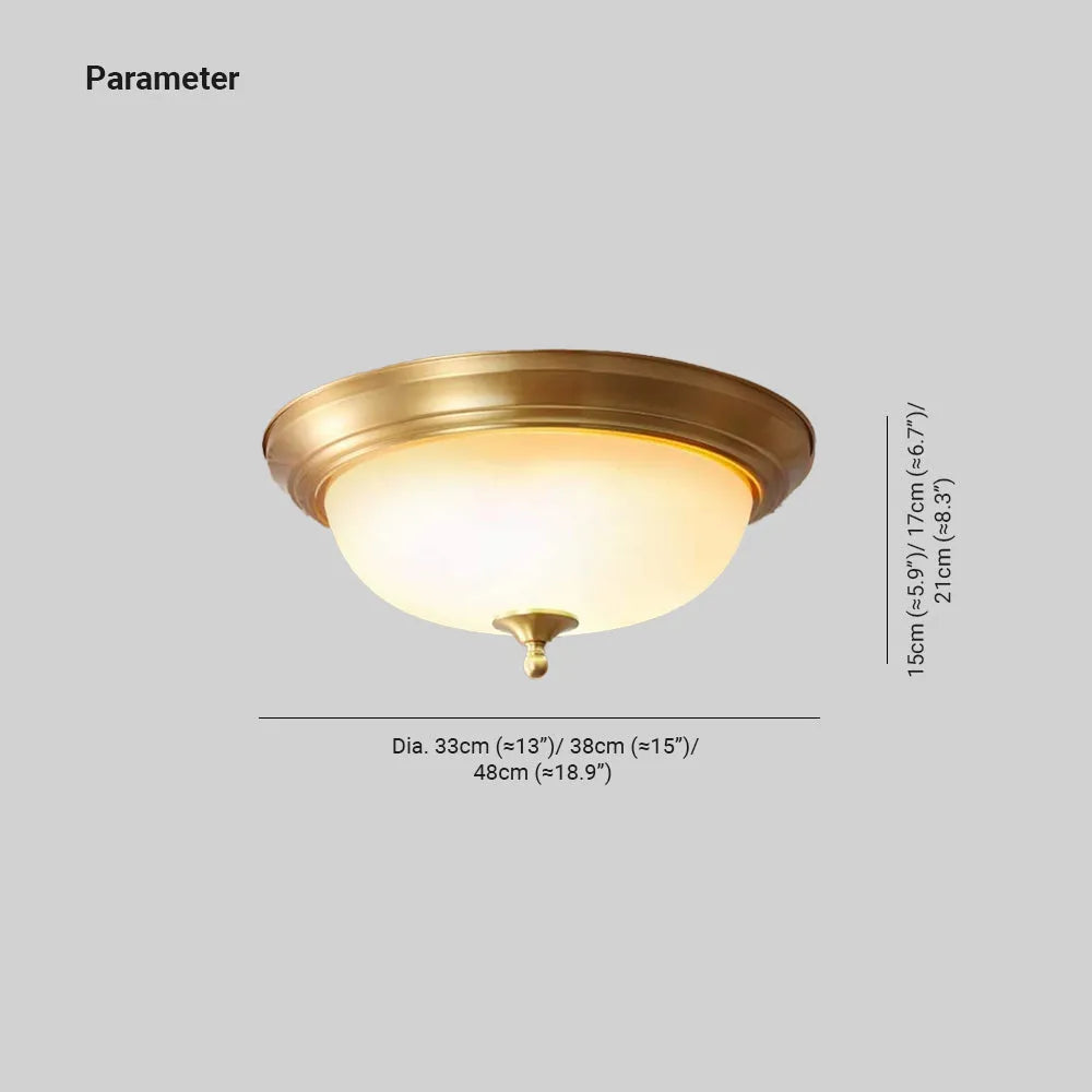 Zabetida Flush Mount Ceiling Light Brass Retro LED Living Room Bedroom