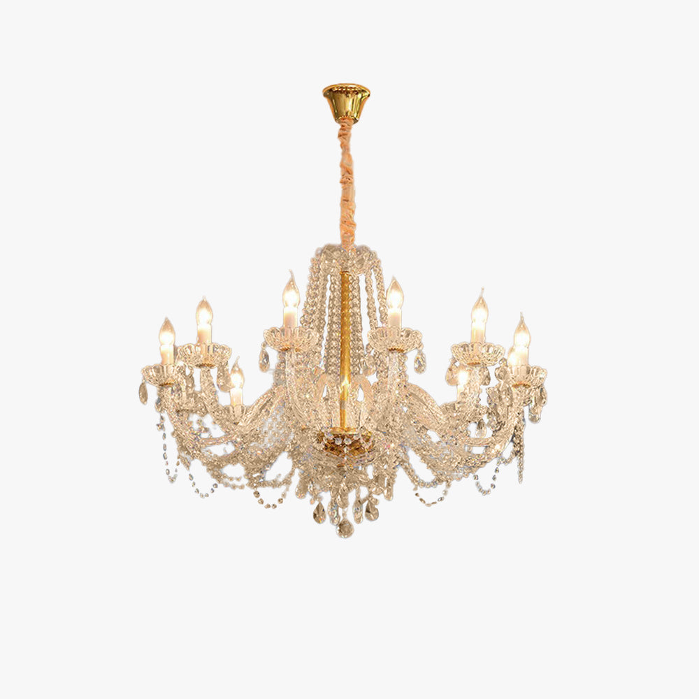 Mipudoto LED Chandelier Crystal Metal Glass Living Room Bedroom