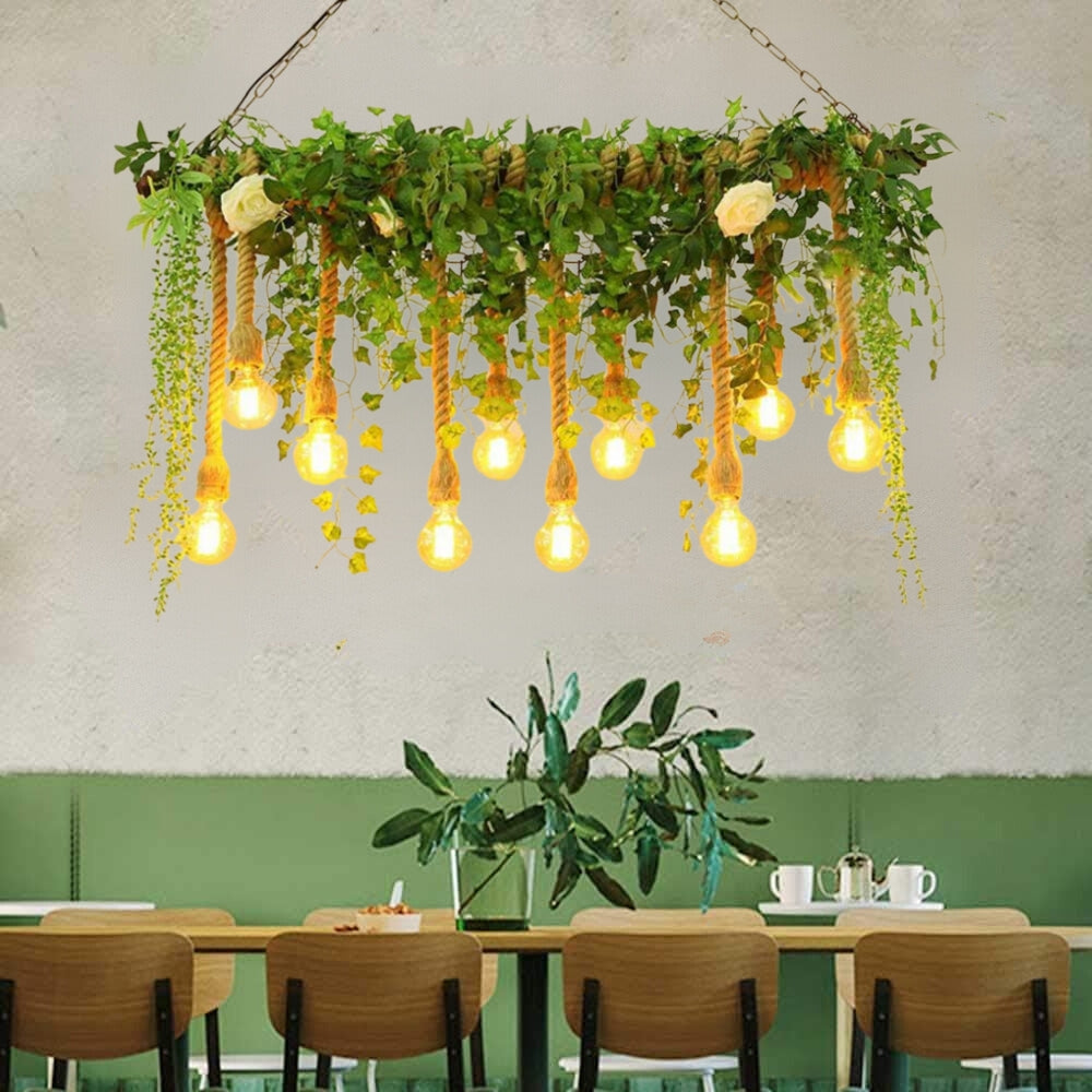 Wogapoli Natural Decorative Metal/Glass Pendant Light, Green