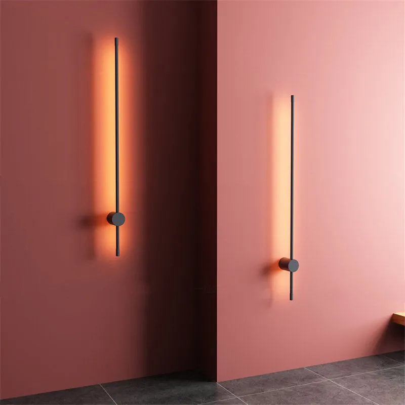 Ravel Minimalist Rotatable Linear Indoor Wall Lamp, Black-Relic Pieces