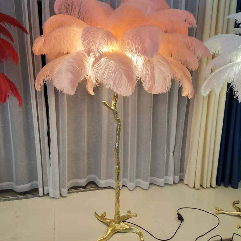 Salenor Nordic Luxury Unique Ostrich Feather Floor Lamp/Table Lamp-Relic Pieces