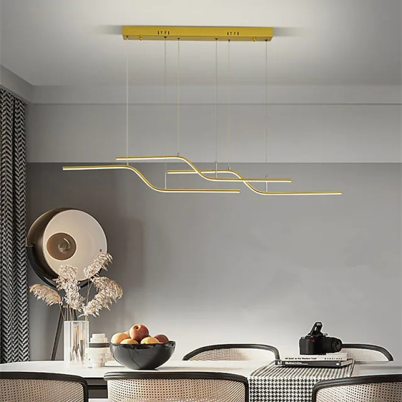 Rimamin Minimalist Geometric Metal 3 Light Pendant Light, Dining Room