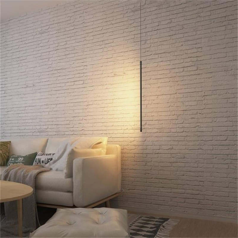 Tavix Minimalist Linear Pendant Light Bedside, Black-Relic Pieces