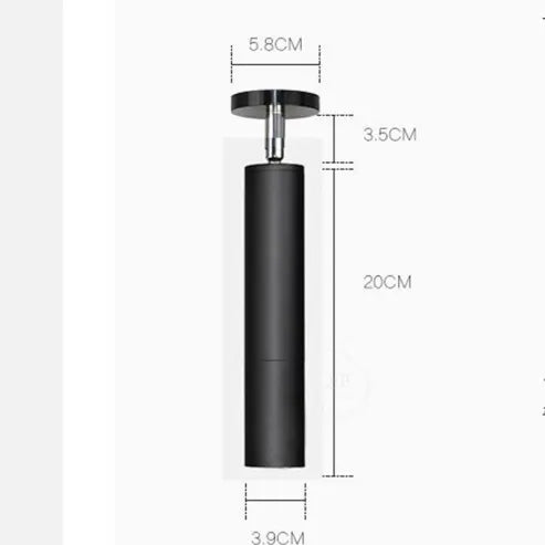 Nulures Modern Long Tube Spotlight, Metal, Black/White