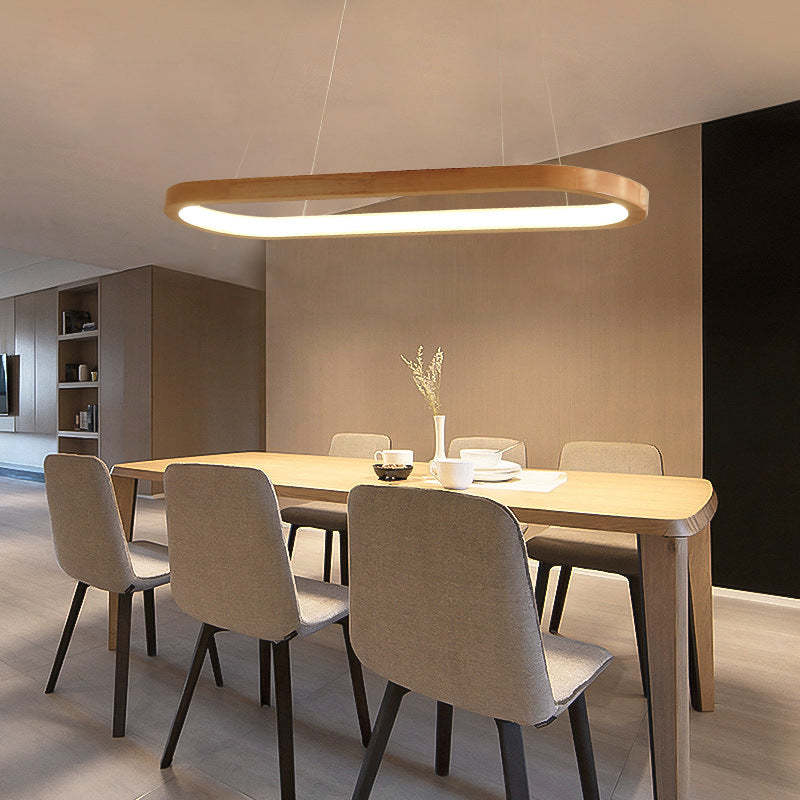Lyraen Contemporary Oval Wooden Pendant Light-Relic Pieces