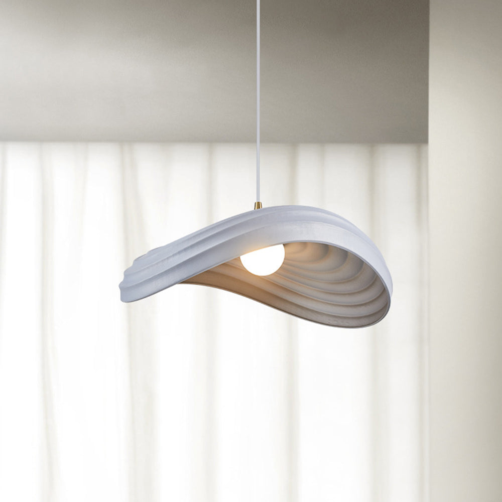 Civagak Wabi-Sabi Minimalisme Ripple Pendant Light, Resin&Metal