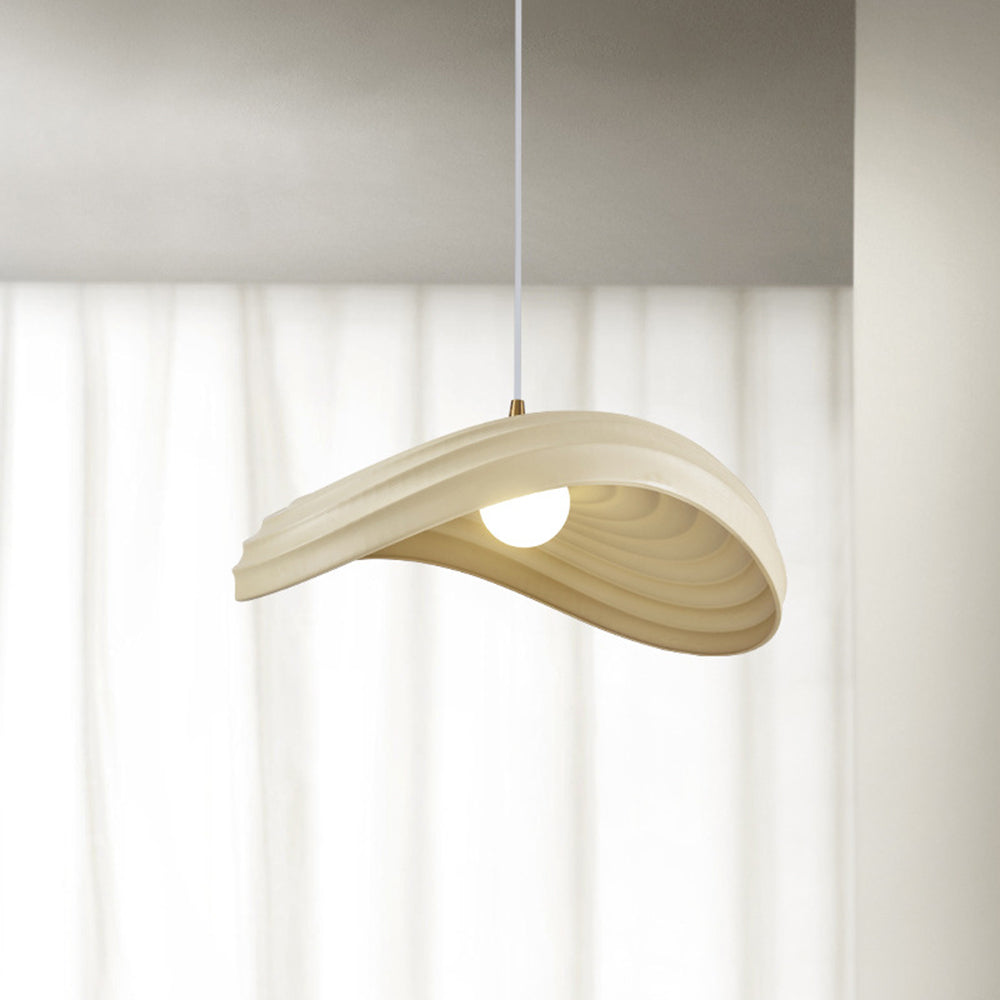 Civagak Wabi-Sabi Minimalisme Ripple Pendant Light, Resin&Metal