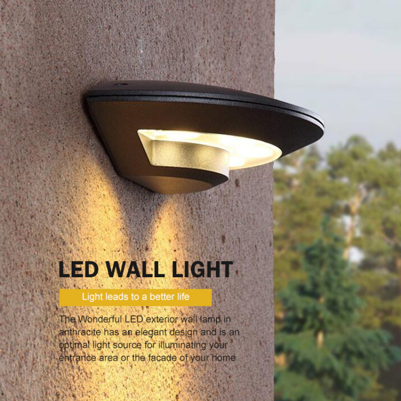 Kineped Wall Lamp Flying Saucer, Metal LED, Black, Outdoor