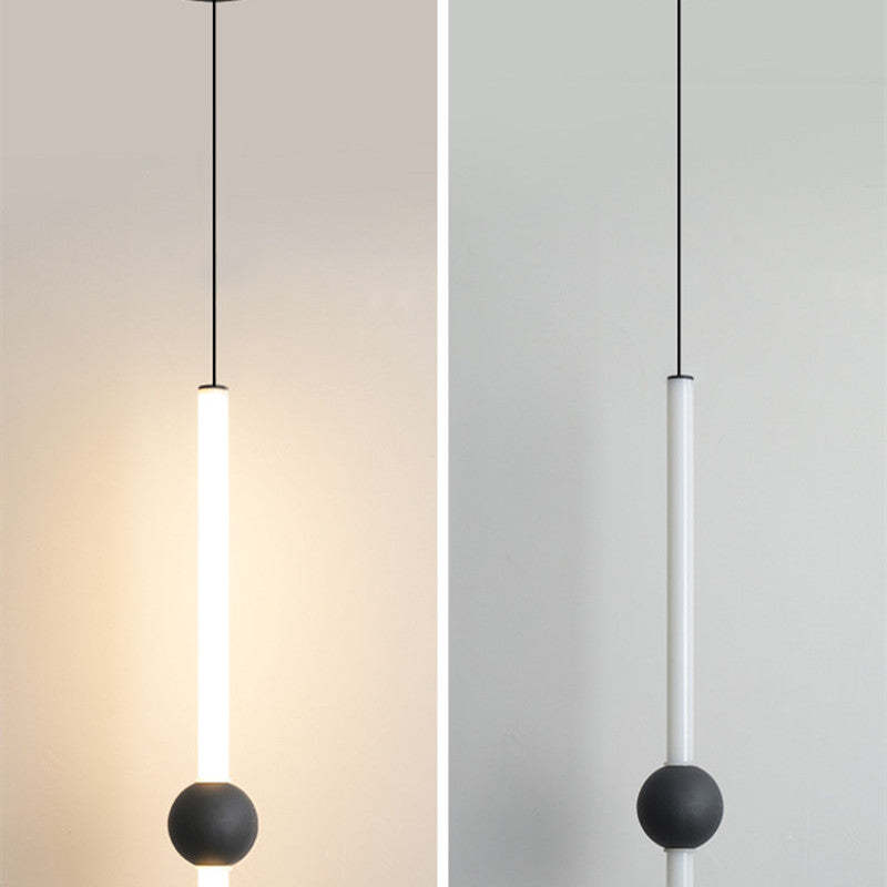 Mekarom Minimalist Linear Globe Glass Pendant Light, Bedroom