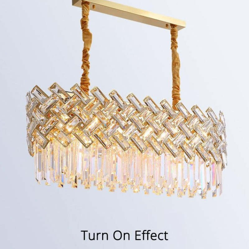 Konamud Luxury Gold Chandelier, Crystal & Metal