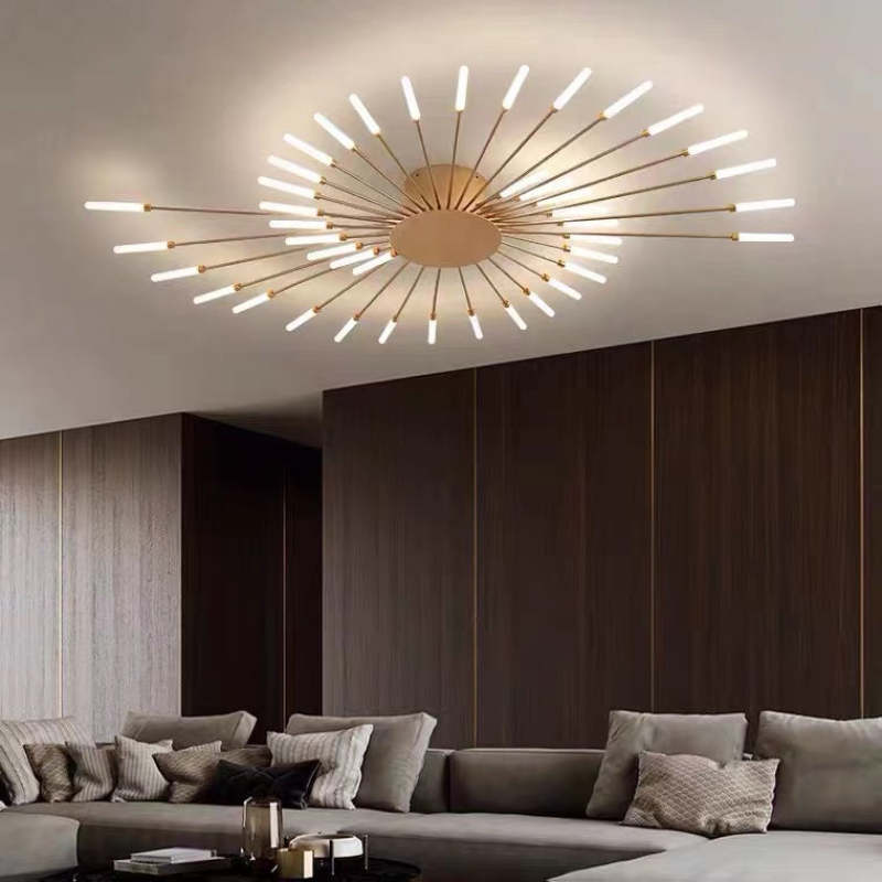 Kovon Flush-Mount Ceiling Light Fireworks, Black/Gold-Relic Pieces