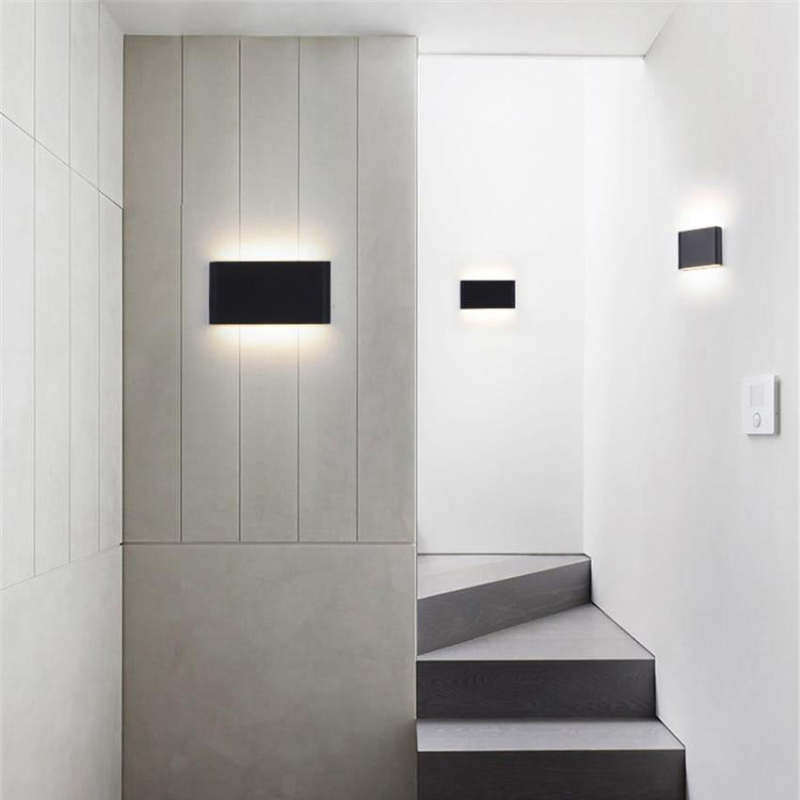 Orix Modern Rectagulart Waterproof Outdoor Wall Lamp, Black/White-Relic Pieces