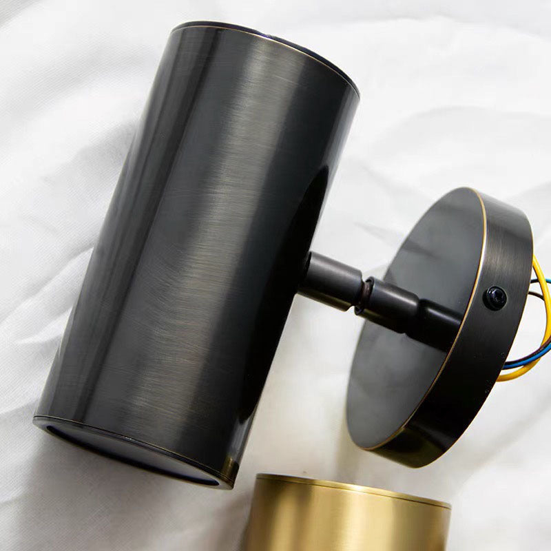 Kemosat Moden Spotlight cylindrical Metal Wall Lamp, Gold/Black