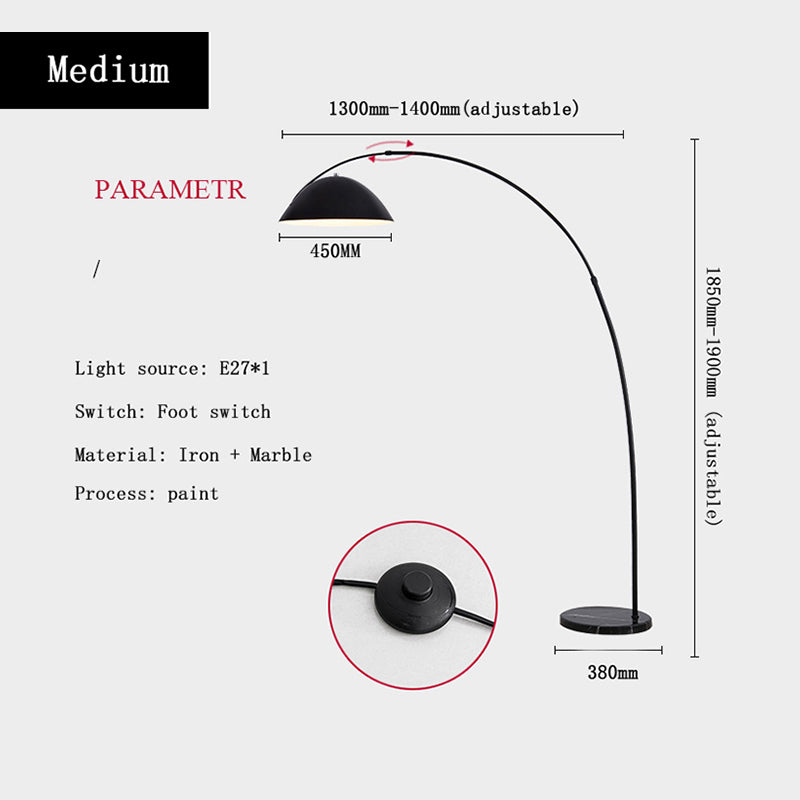 Gomedas Modrn Fishing Rod Metal Floor Lamp, Black
