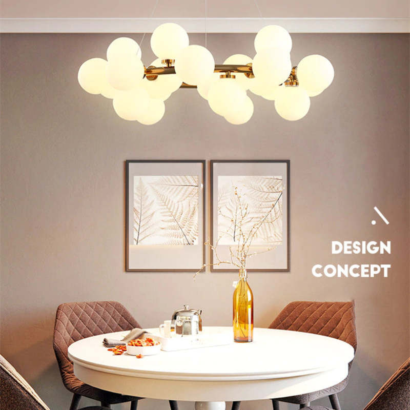Cogamom Bass Glass Bubble Golden Chandelier