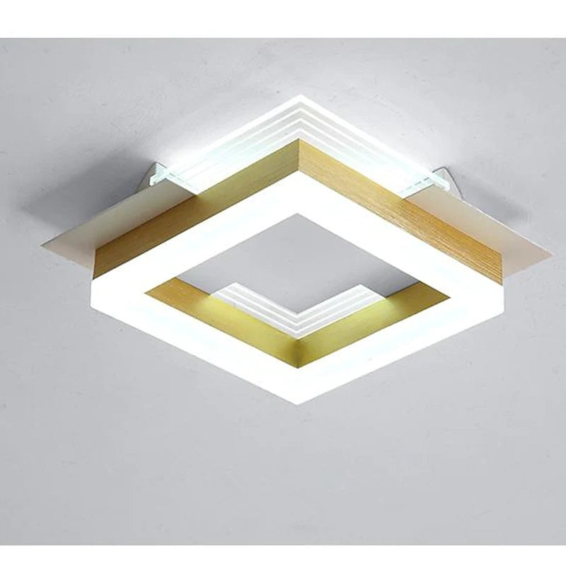 Wimetot Modern Simple Gold Flush Mount Ceiling Light, Square/Round