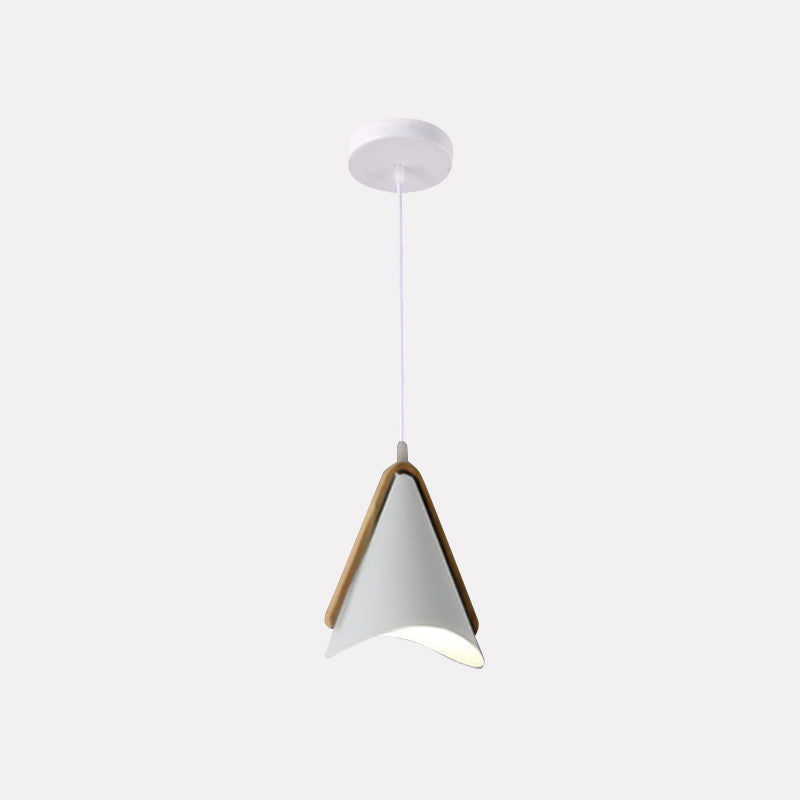 Jegogas Modern Cone Pendant Light, Wood/Metal