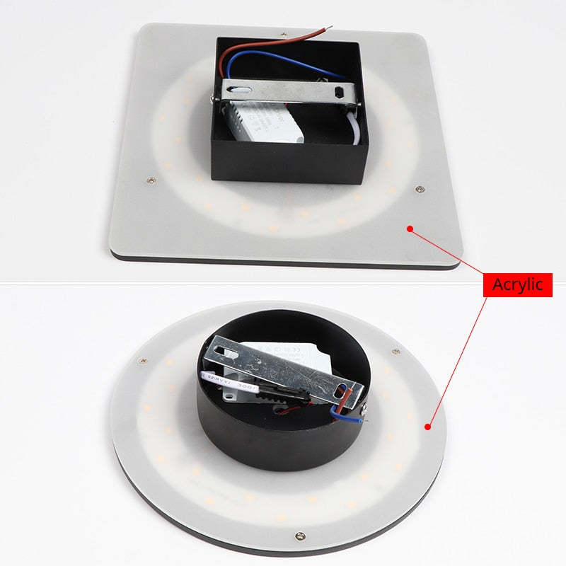 Dori Minimalist Round/Square Outdoor Wall Lamp LED, Black/White-Relic Pieces