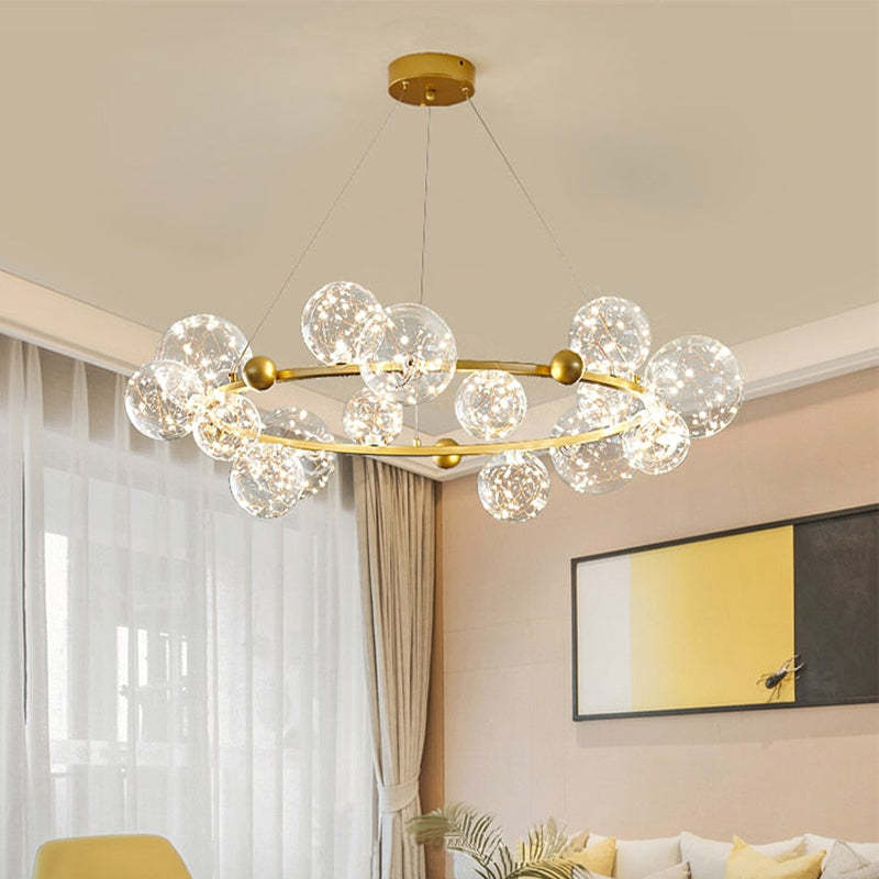 Husotim Art Deco Luminous Sphere Cluster Glass Pendant Light