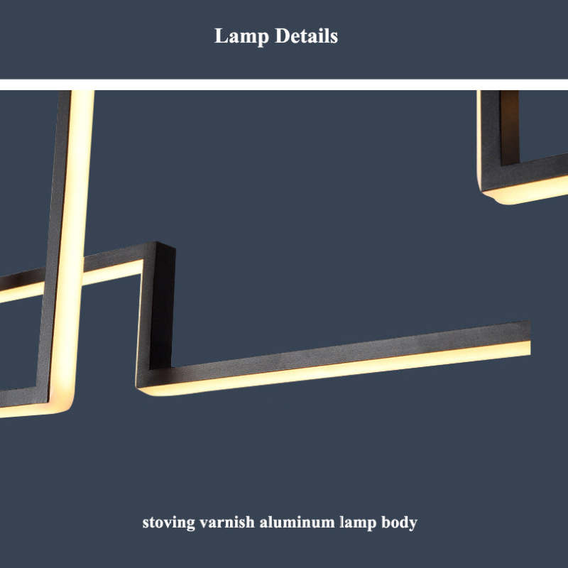 Rogegon Designer Linear Metal Pendant Light, Black/Gold