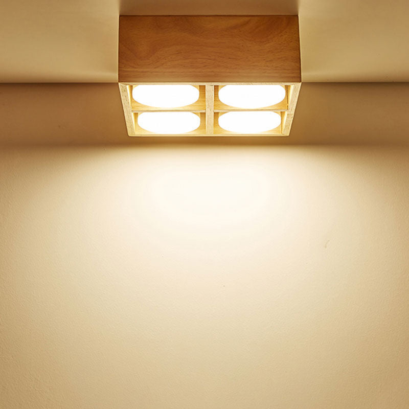 Budisim Ceiling Light No Main Light, Wood