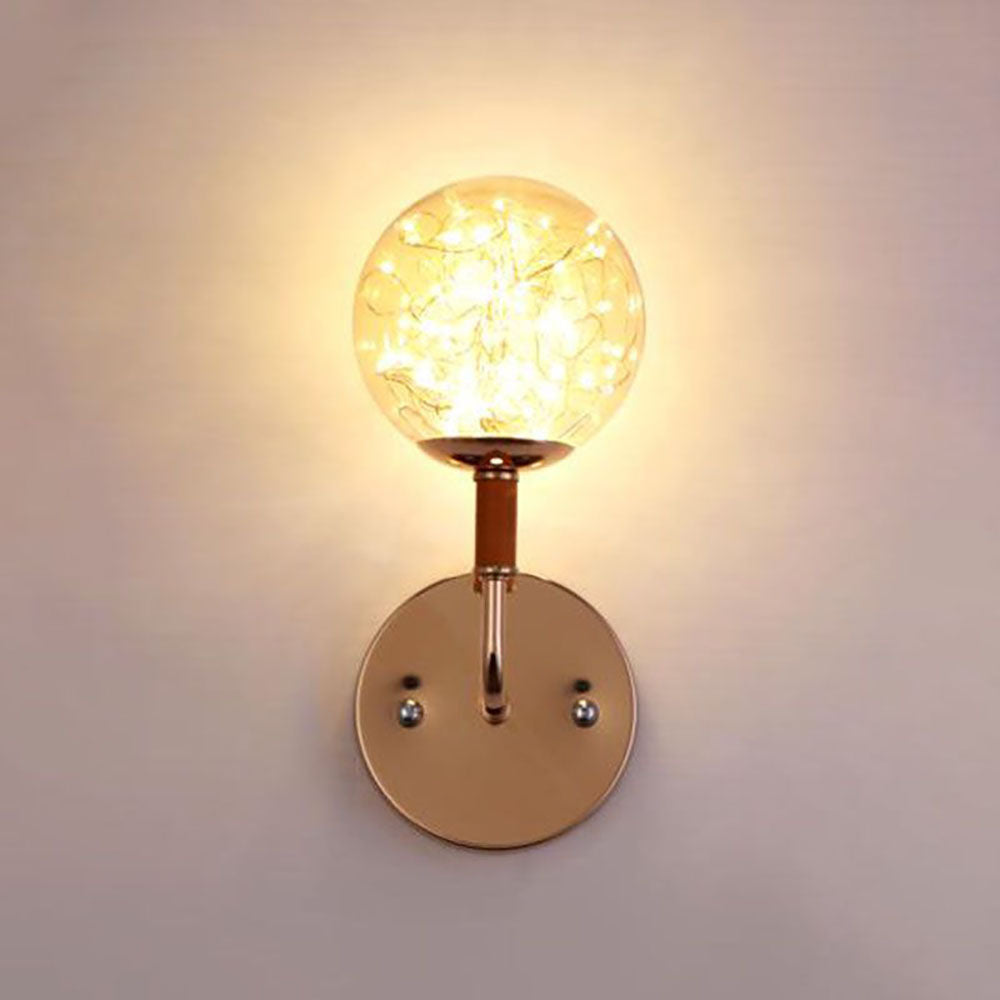 Godopin Wall Lamp Starry Globe Art Deco, Black/Gold, Bedroom