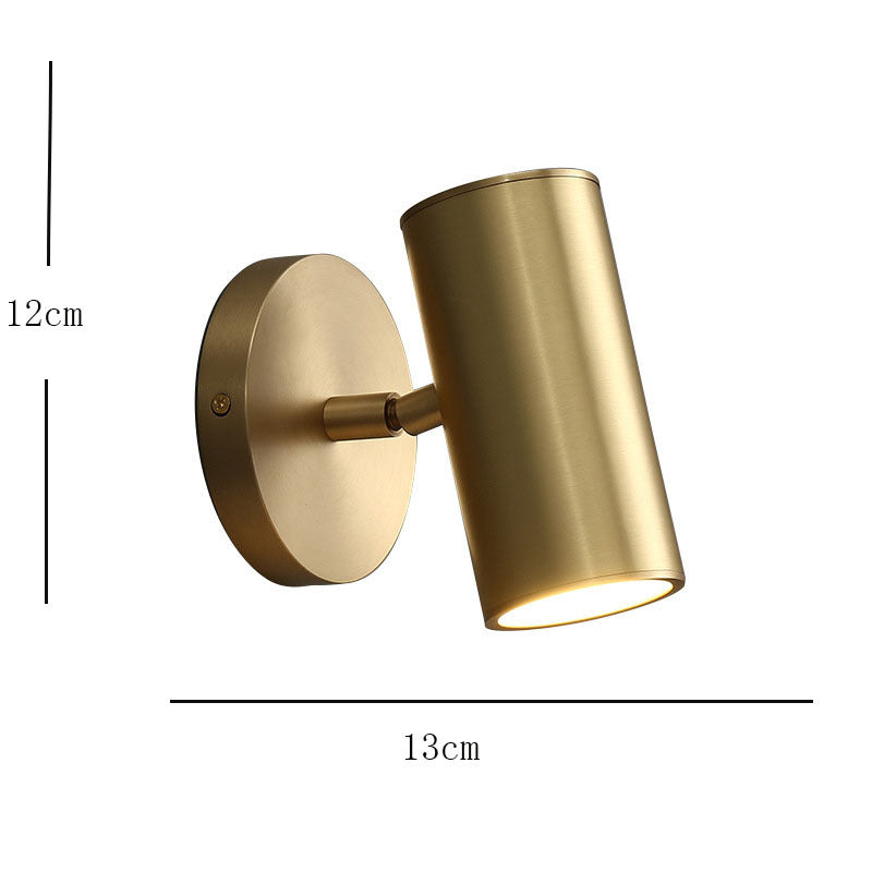 Kemosat Moden Spotlight cylindrical Metal Wall Lamp, Gold/Black