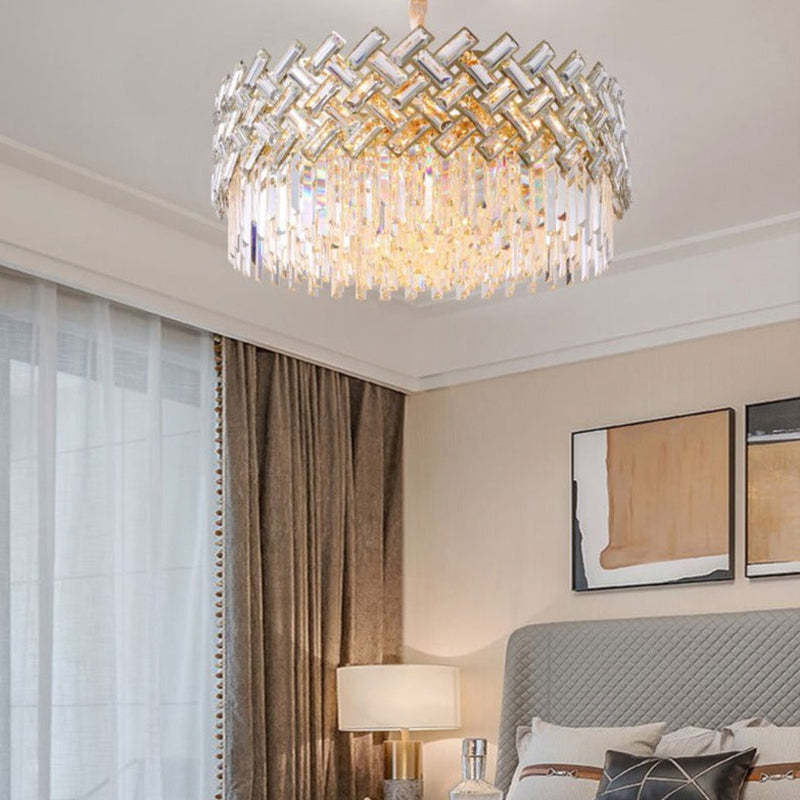 Konamud Luxury Gold Chandelier, Crystal & Metal