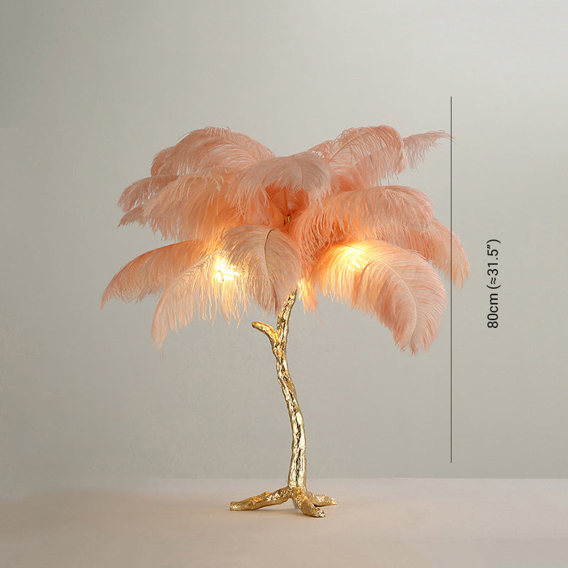 Salenor Nordic Luxury Unique Ostrich Feather Floor Lamp/Table Lamp-Relic Pieces