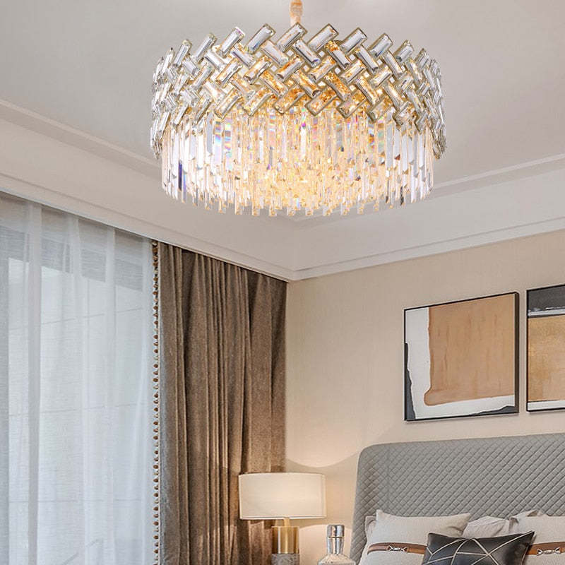 Konamud Luxury Gold Chandelier, Crystal & Metal