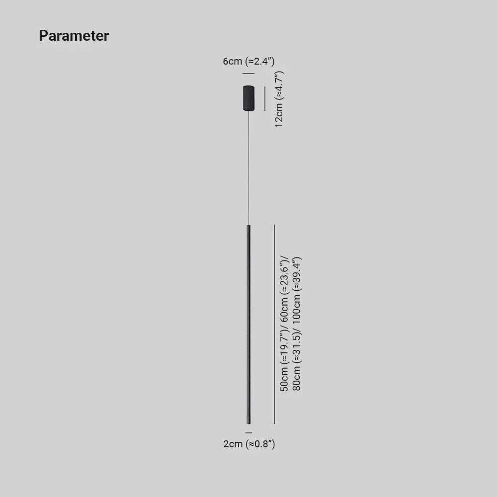 Tavix Minimalist Linear Pendant Light Bedside, Black-Relic Pieces