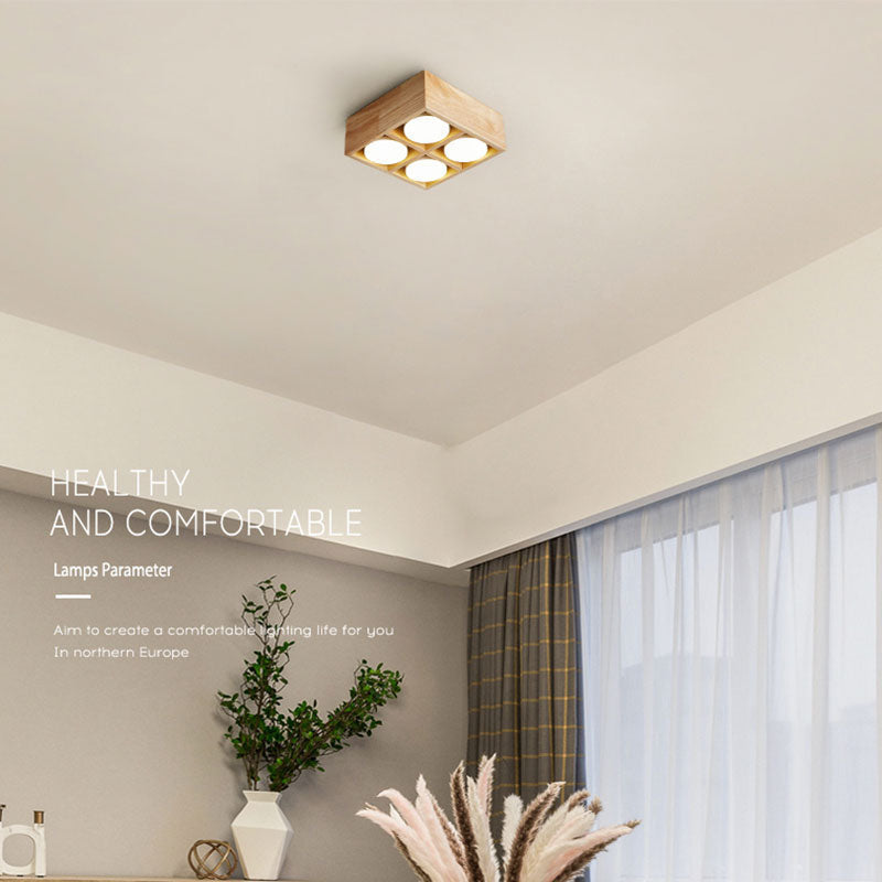 Budisim Ceiling Light No Main Light, Wood