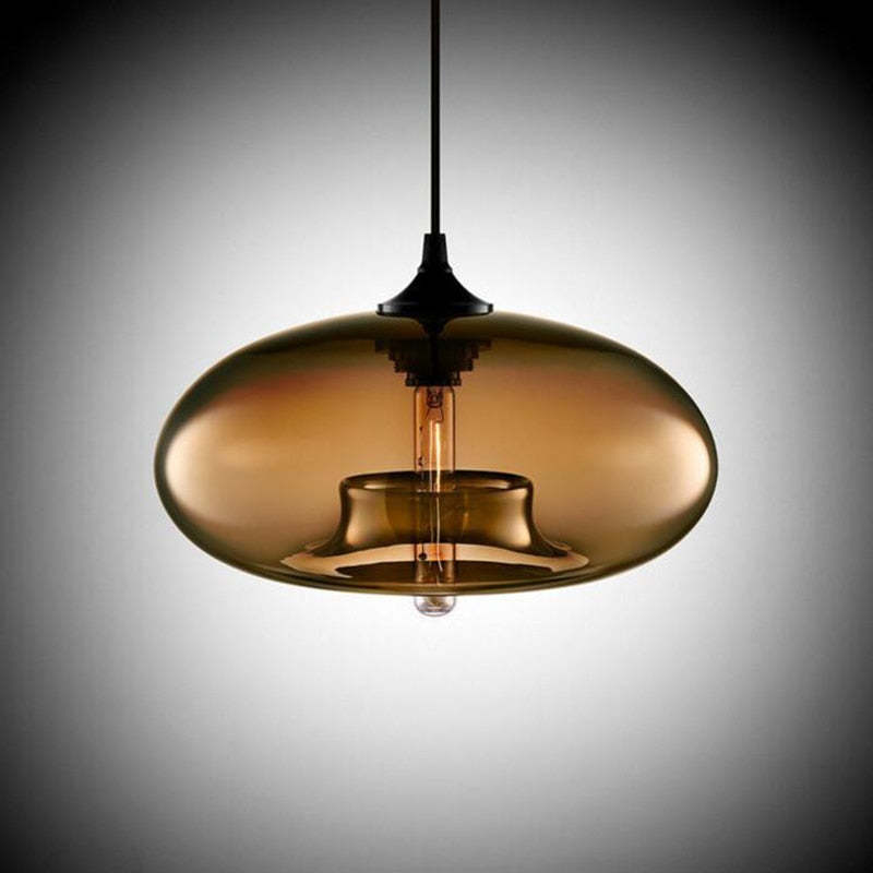 Japinud Modern Bread Shaped Glass Pendant Light, 6 Colour