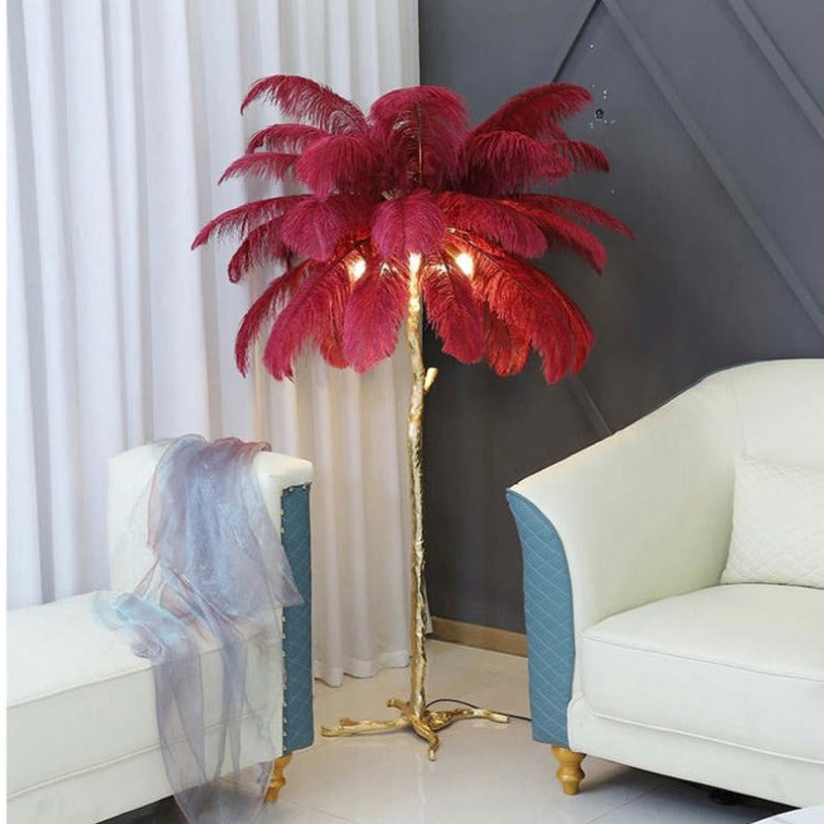 Salenor Nordic Luxury Unique Ostrich Feather Floor Lamp/Table Lamp-Relic Pieces